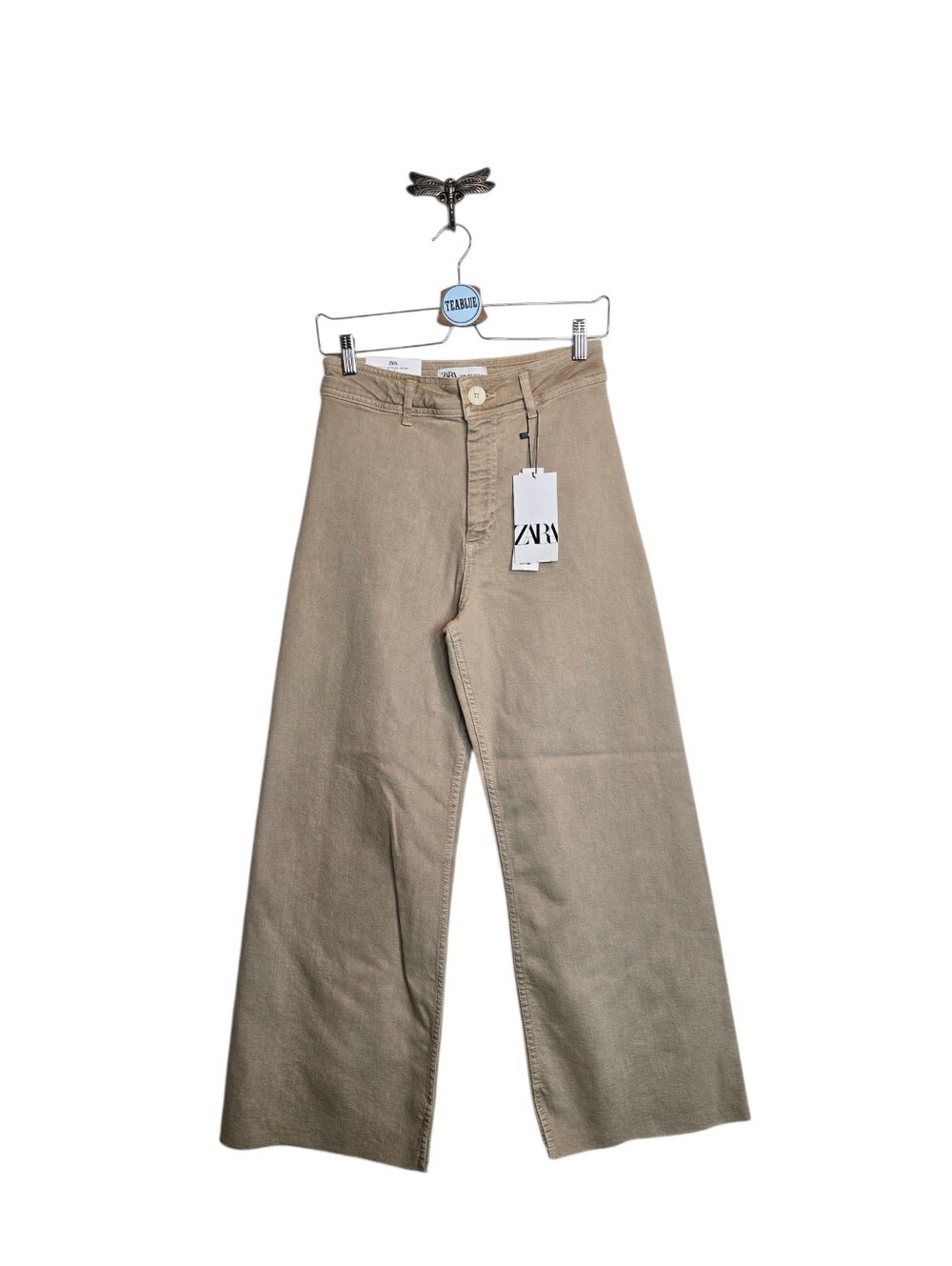 ZARA 6 The Marine Straight Stone Grey Beige Tan Jean Neutral Minimalist 6